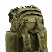 Рюкзак тактический туристический Adventure, 70 л, с карманами, однотонный, оливковый