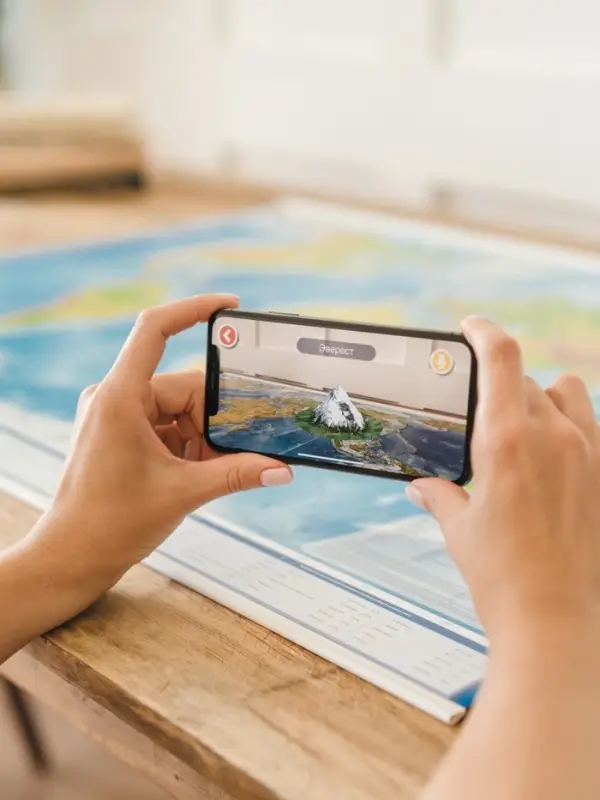 Карта Мира интерактивная, физическая, 101&times;66 см, 1:29 млн, ламинированная настенная