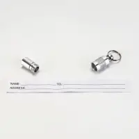 Адресник-капсула под записку, 0.9&times;2.75 см, фасовка 6 шт., металл, цвет МИКС