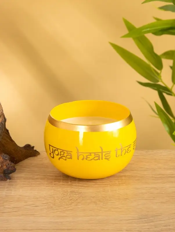 Свеча в чаше Yoga heal the soul жёлтая, соевый воск 200 гр 8,5х7 см Свеча в чаше Yoga heal the soul жёлтая, соевый воск 200 гр 8,5х7 см
