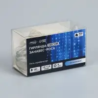 Гирлянда &laquo;Занавес&raquo; 1.6&times;1.6 м, роса, IP20, серебристая нить, 160 LED, свечение белое, 8 режимов, 220 В