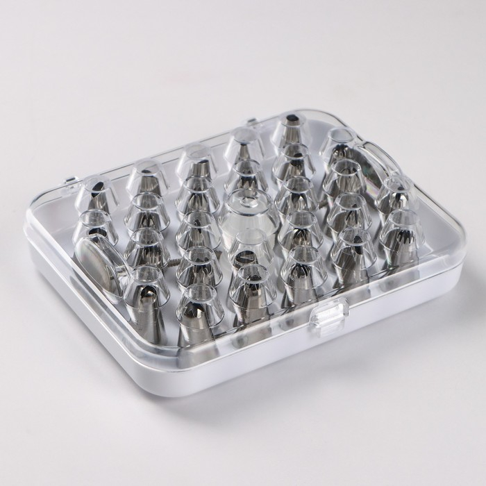 Набор кондитерский: насадки 26 шт, d=1,7 см, адаптер, кондитерский гвоздь, в кейсе Набор кондитерский: насадки 26 шт, d=1,7 см, адаптер, кондитерский гвоздь, в кейсе