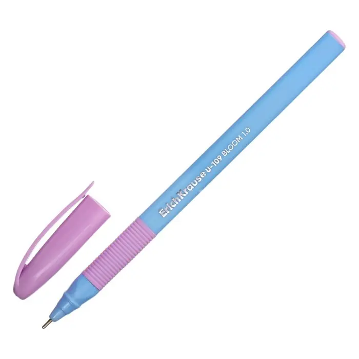 Ручка шариковая ErichKrause U-109 Stick&Grip Pastel Bloom, игольчатый узел 1.0 мм, чернила синие, резиновый держатель,МИКС Ручка шариковая ErichKrause U-109 Stick&Grip Pastel Bloom, игольчатый узел 1.0 мм, чернила синие, резиновый держатель,МИКС