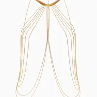Бодичейн на тело, цепочки, 55 см, цвет золото