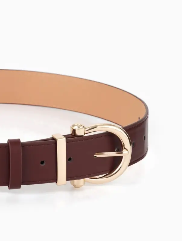 Ремень женский, 4&times;110 см, без винта, пряжка золотистая, 1 прокол, коричневый