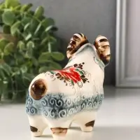 Фигурка фарфор &laquo;Баран&raquo;, 9.8 см, гжель цветная