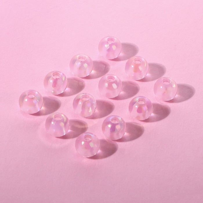 Бусины пришивные, с голографией, d = 8 мм, 50 г, цвет розовый Бусины пришивные, с голографией, d = 8 мм, 50 г, цвет розовый