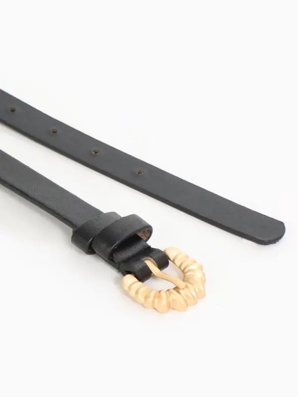 Ремень женский тонкий, 110&times;1.8 см, пряжка металл, чёрный