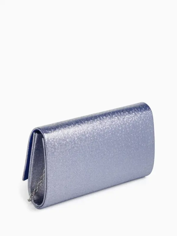 Сумка-клатч женская вечерняя на магните, на цепочке, мерцающая, синяя
