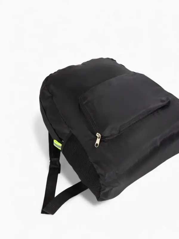Рюкзак складной на молнии, с сетчатыми карманами, размер 31×11×39 см, чёрный Рюкзак складной на молнии, с сетчатыми карманами, размер 31×11×39 см, чёрный