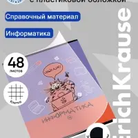 Тетрадь 48 листов в клетку &laquo;Информатика: Котоформулы&raquo; ErichKrause, с пластиковой обложкой