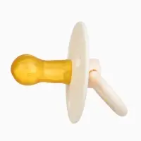 Соски-пустышки, от 0 мес., латекс, классические, в контейнере, набор из 2 шт., айвори/серо-зелёный, M&B