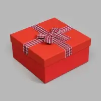 Набор коробок 3 в 1 квадрат 19*19х9,8/17х17х8/15х15х6,5 см, цвет красный