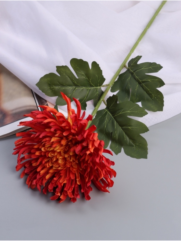 Цветы искусственные "Хризантема леди элит" 67х16 см, оранжевый