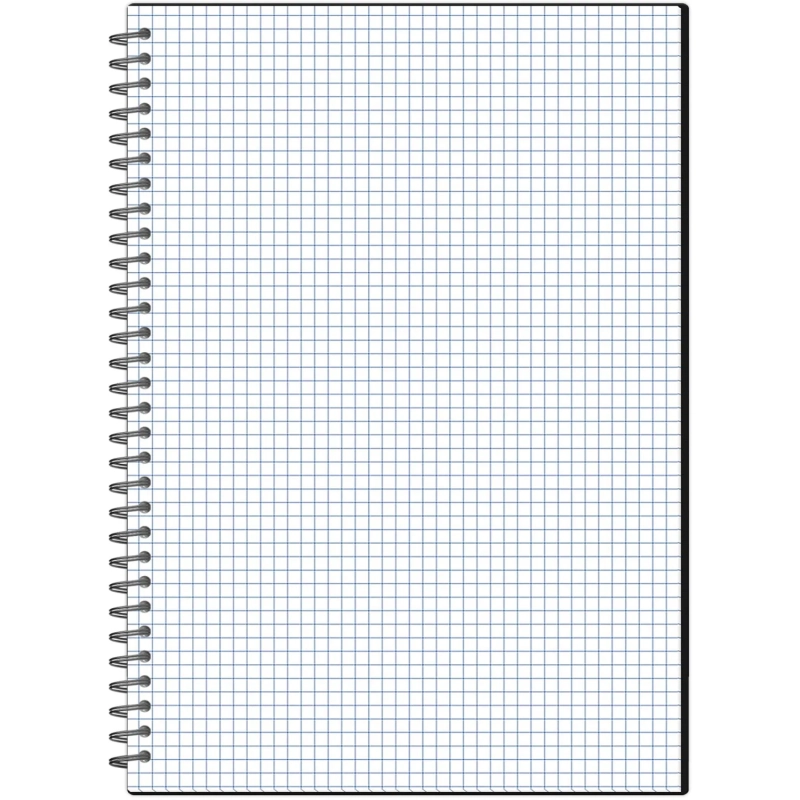 Бизнес-тетрадь А4 96л Attache гребень клетка пластик черн с тиснением