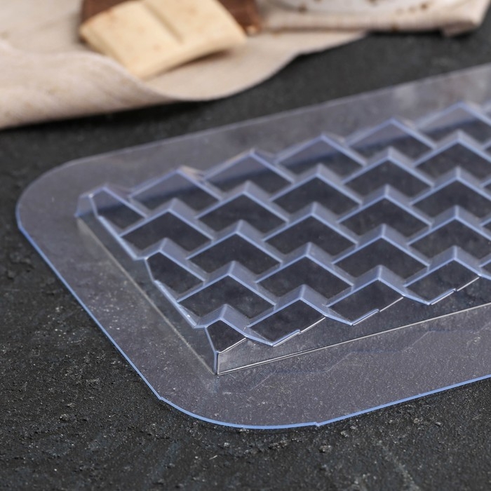 Форма для шоколада и конфет пластиковая «Плитка Кубики Экстра», цвет прозрачный Форма для шоколада и конфет пластиковая «Плитка Кубики Экстра», цвет прозрачный