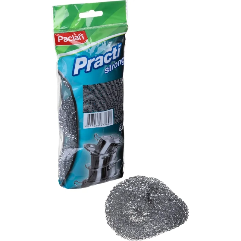 Губка-мочалка металлическая средняя D=7,5 см. вес=14гр. 3шт./уп. PACLAN