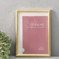 Фоторамка для фото 15х21 см "Oframe", пластик, золото, (пластиковый экран)