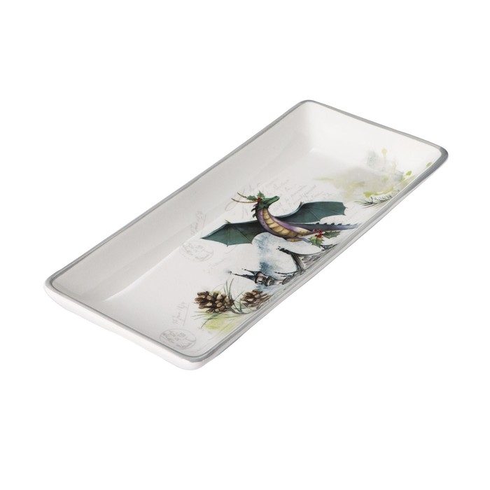 Блюдо сервировочное Доляна «Дракоша», 28×12×3,2 см, цвет белый Блюдо сервировочное Доляна «Дракоша», 28×12×3,2 см, цвет белый