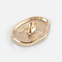 Пуговица декоративная, металлическая, 23&times;16 мм, цвет белый, золотой