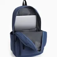 Рюкзак школьный на молнии, с карманами, размер 31&times;15&times;47 см, голубой