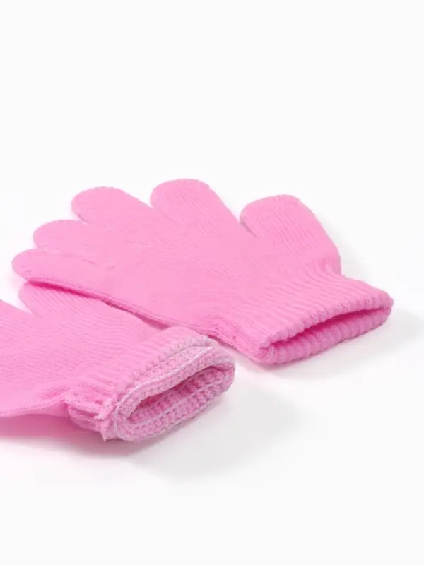 Перчатки детские MINAKU однолсойные, 14 см, цв.розовый