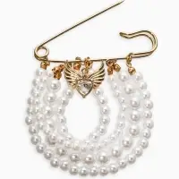 Булавка "Жемчужная россыпь", l=6.5, d=5+6+8 цвет белый в золоте