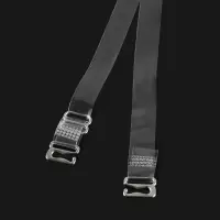 Лямки для бюстгальтера, силиконовые, фурнитура металл, 1 см, 37 см, пара, прозрачные