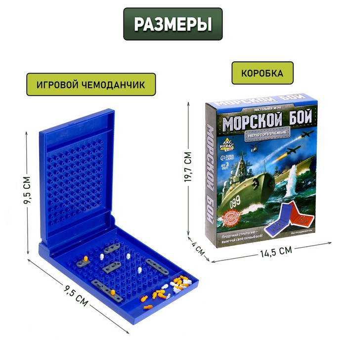 Настольная игра «Морской бой», 2 раздельных поля, 2 игрока, 3+ Настольная игра «Морской бой», 2 раздельных поля, 2 игрока, 3+