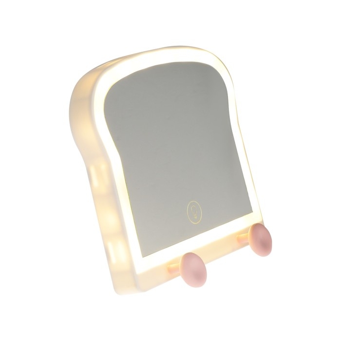 Зеркало KZ-13, настольное, подсветка, АКБ, 400 мАч, USB, хлебушек Зеркало KZ-13, настольное, подсветка, АКБ, 400 мАч, USB, хлебушек