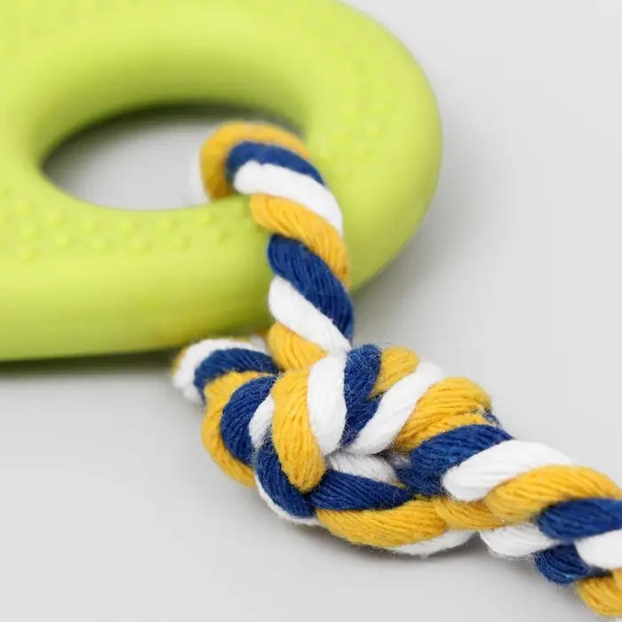Игрушка жевательная для собак &laquo;Ладошка&raquo;, 10 см, с канатом, салатовая