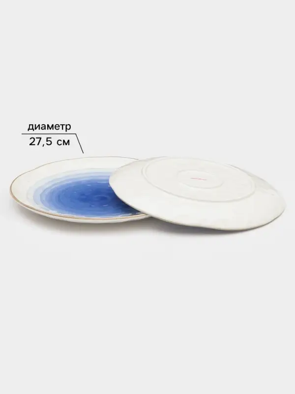 Набор посуды Доляна &laquo;Космос&raquo;, 16 предметов: 4 тарелки d=21 см, 4 тарелки d=27.5 см, 4 миски d=13 см, 4 кружки 400 мл, фарфор, белый, синий