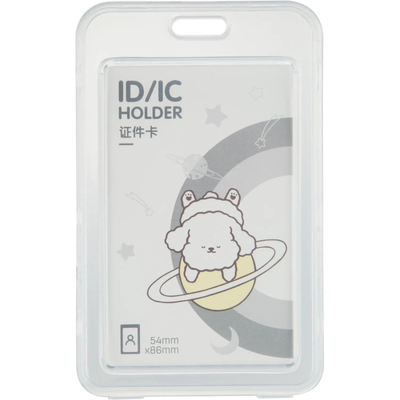 Бейдж Deli 64804 вертик.,на шнурке с клипом., вкладыш: 54x86мм, белый, 1 шт