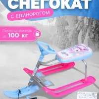 Снегокат &laquo;Тимка спорт 1+&raquo; с единорогом, голубой, розовый, ТС1-М/ЕР Nika Kids