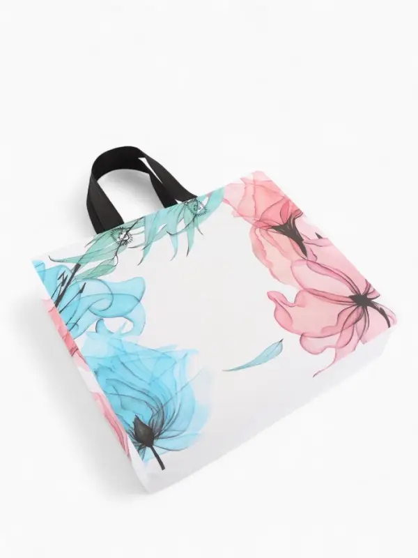 Сумка хозяйственная без застёжки, с цветочным принтом, 32&times;10&times;26 см, разноцветная
