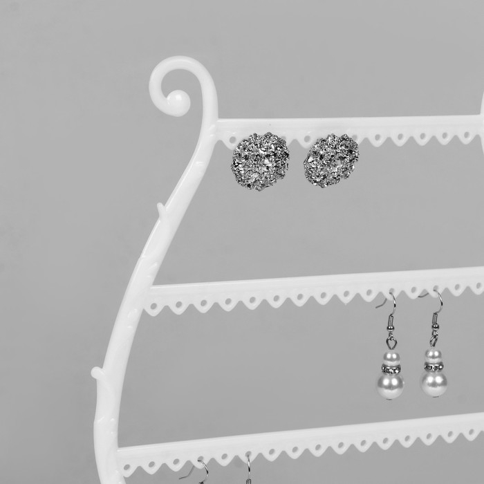 Подставка для украшений «Арфа», 23 места, 10×20×27 см, цвет белый Подставка для украшений «Арфа», 23 места, 10×20×27 см, цвет белый