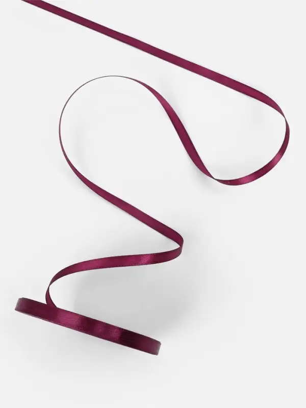 Лента атласная, 6 мм, 23±1 м, баклажановая №252 Лента атласная, 6 мм, 23±1 м, баклажановая №252