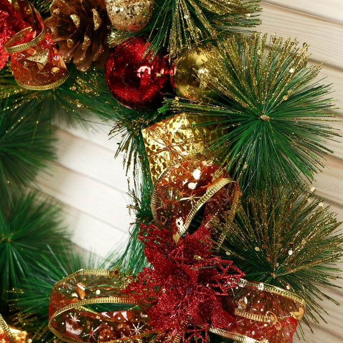 Венок новогодний d-40 см Венок новогодний d-40 см "Клетчатые бантики"