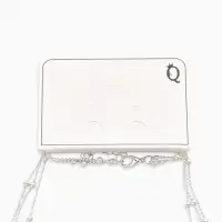 Колье 3 ярусы "Легкий стиль" квадрат, цвет серый в серебре