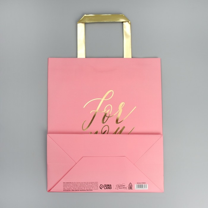 Пакет подарочный, упаковка, «Для тебя», ML 23 х 27 х 11.5 см Пакет подарочный, упаковка, «Для тебя», ML 23 х 27 х 11.5 см
