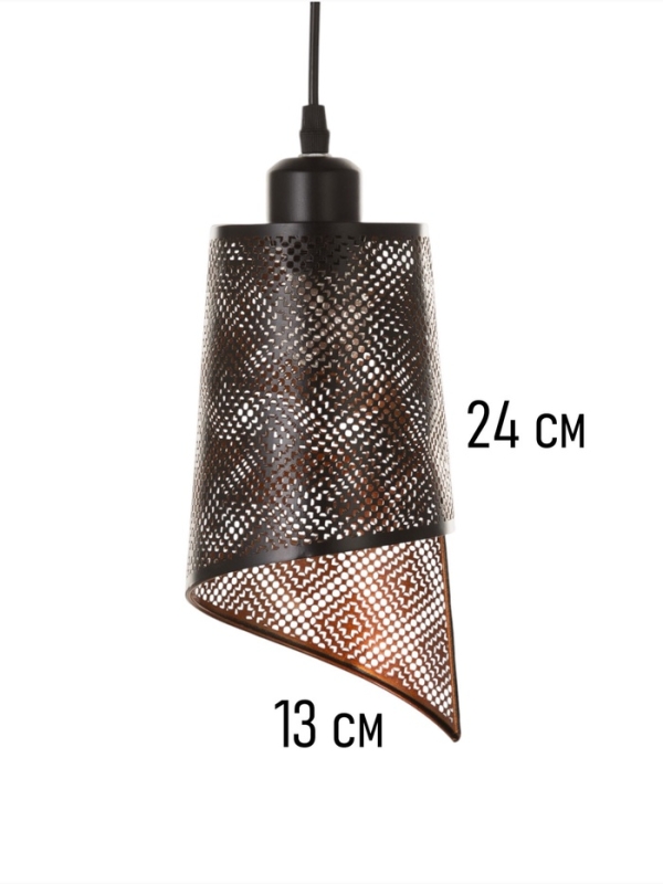 Светильник Светильник "Манчестер" (Узор) 1х40Вт Е27 черный 12,5х12,5х24+100см