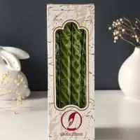 Набор свечей витых, 2.3&times;24.5 см, 5 ч, 50 г, 4 шт., оливковый, в подарочной коробке