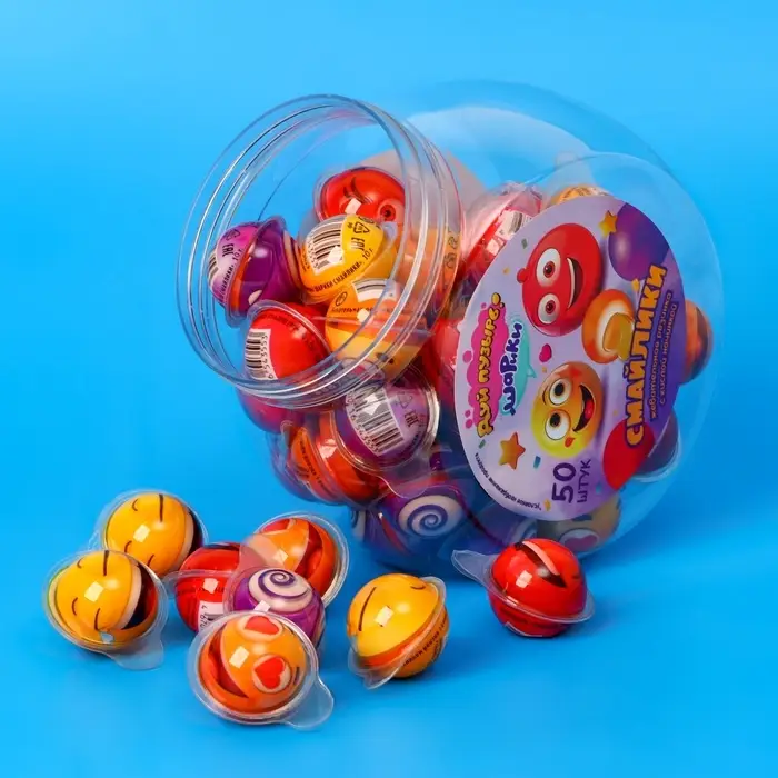 Жевательная резинка с кислой начинкой «Дуй пузырь! ШАРИКИ СМАЙЛИКИ», 10 г Жевательная резинка с кислой начинкой «Дуй пузырь! ШАРИКИ СМАЙЛИКИ», 10 г