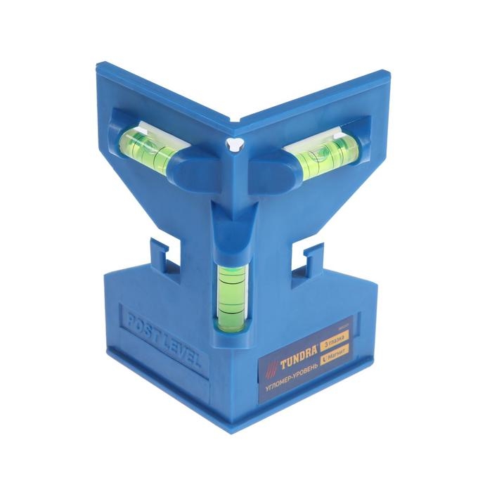 Уровень угловой магнитный ТУНДРА, 3 глазка Уровень угловой магнитный ТУНДРА, 3 глазка