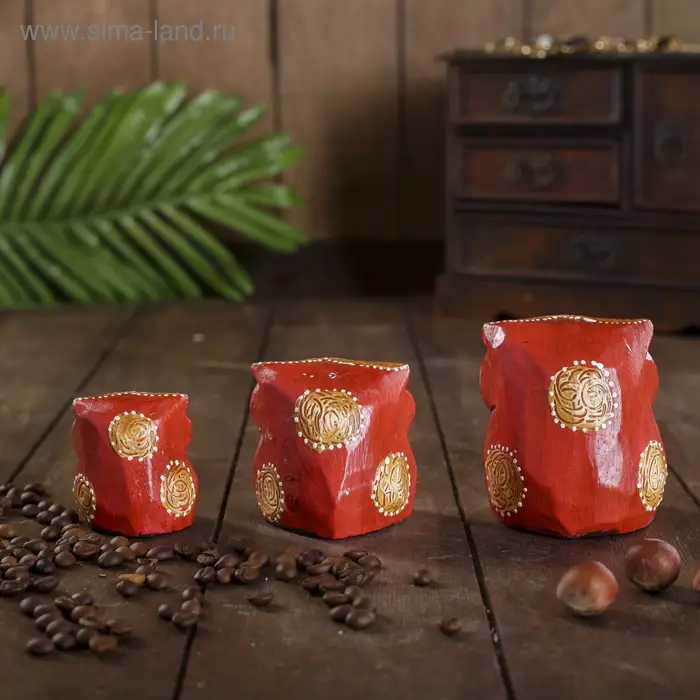 Сувенирный набор дерево Сувенирный набор дерево "Совы с сердечками" 6х19х8 см