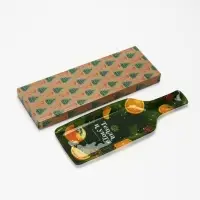 Блюдо сервировочное новогоднее &laquo;Тепла и уюта&raquo;, 12&times;35 см, стекло