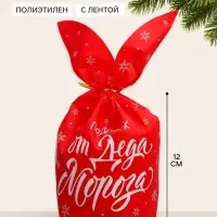 Мешок подарочный новогодний с ушками &laquo;Подарок от Деда Мороза&raquo;, 12&times;11.5 см