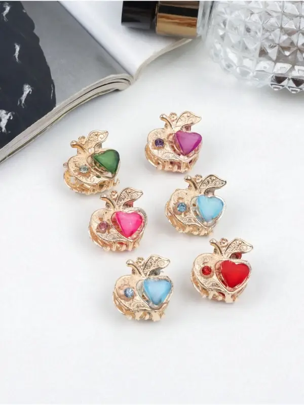 Крабик для волос &laquo;Арфея&raquo;, яблочко, 2.3 см, золотистый МИКС