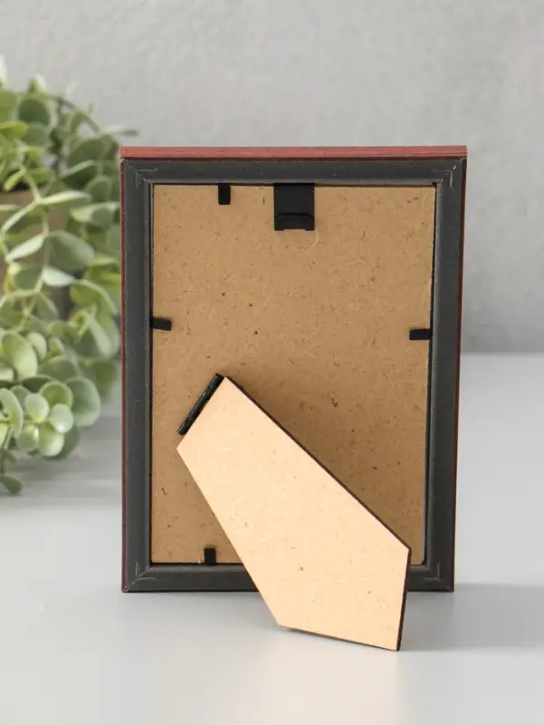 Фоторамка для фото 10х15 см "Oframe", пластик, бук с золотом, (пластиковый экран)