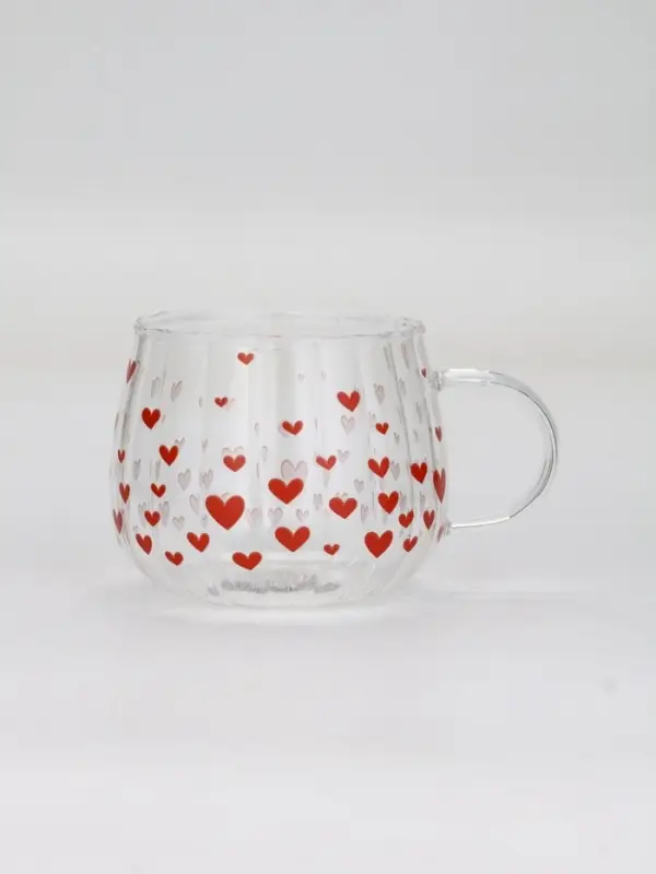 Кружка стеклянная «Сердечки», 350 мл
